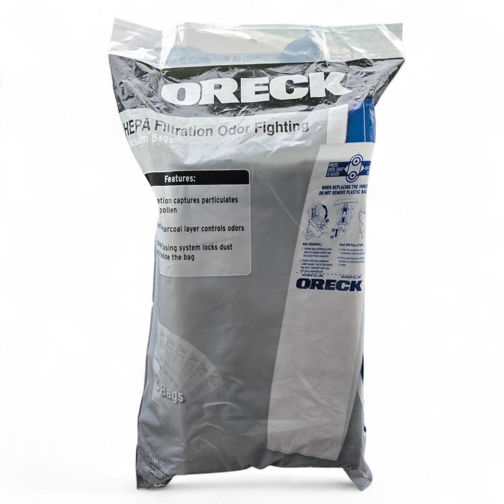 Oreck Type CC HEPA Filtration Odor Fighting Vacuum Bags 8 Pack CCPK8OF XL Series